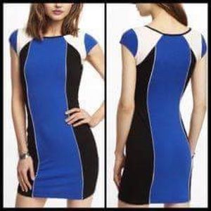 NWT Express Blue Black White Dress Size S